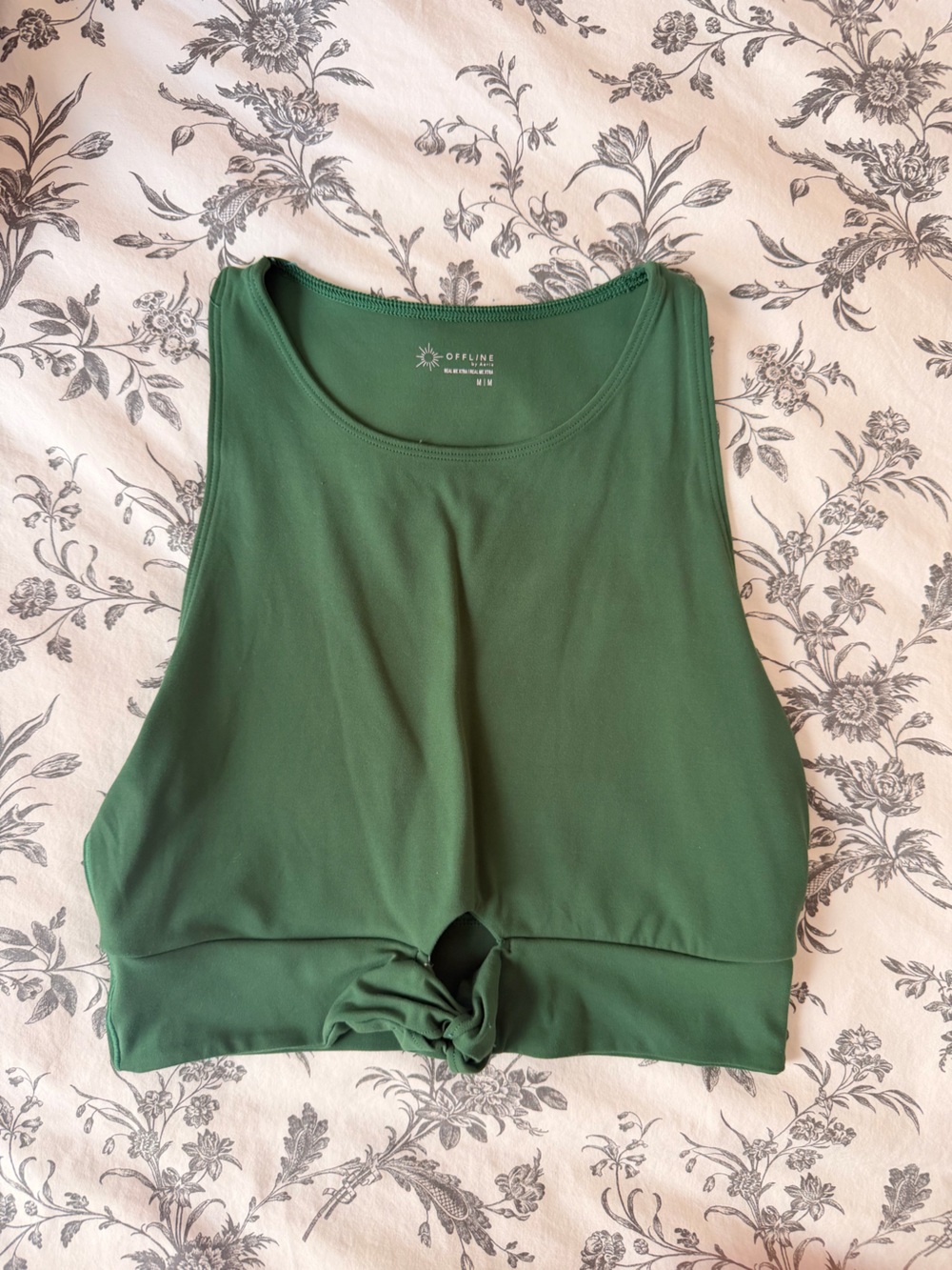 Offline by Aerie Forest Green Scoop Neck Tank Top